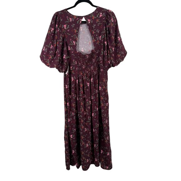 Old Navy Puff Sleeve Purple Floral Maxi Shift Dress Boho NEW Womens Plus 2x - Picture 5 of 9